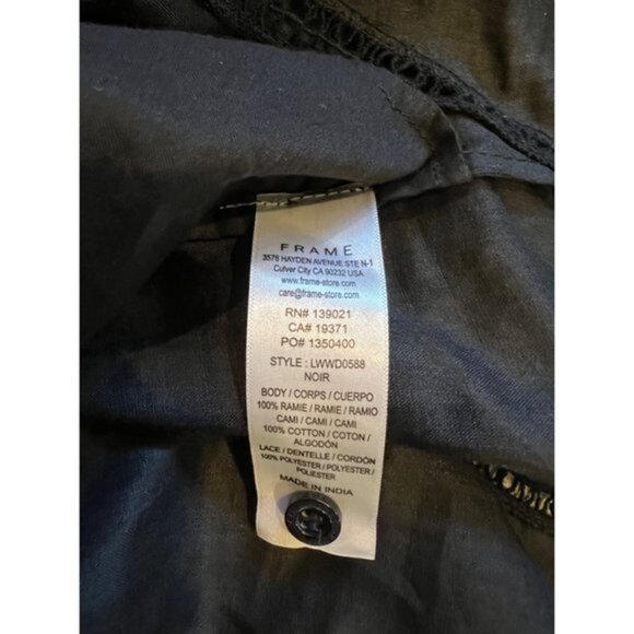 NWOT FRAME black inset Lace Puff Sleeve Minidress size S - Picture 12 of 12